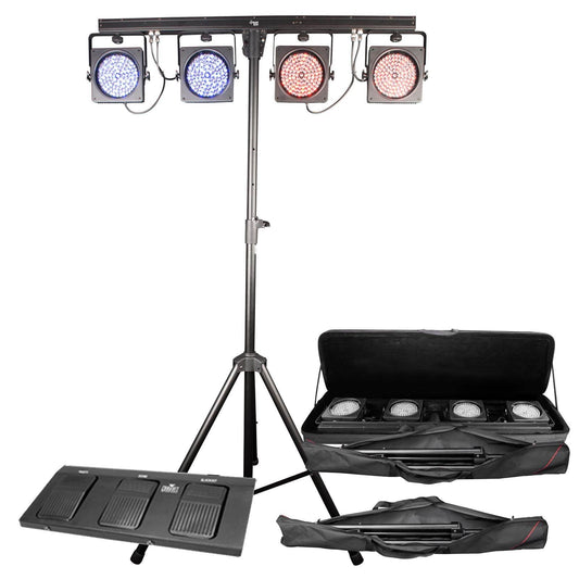 CHAUVET DJ 4BAR USB DMX LED Wash Light System w/Tripod, Travel Bags  - 427414