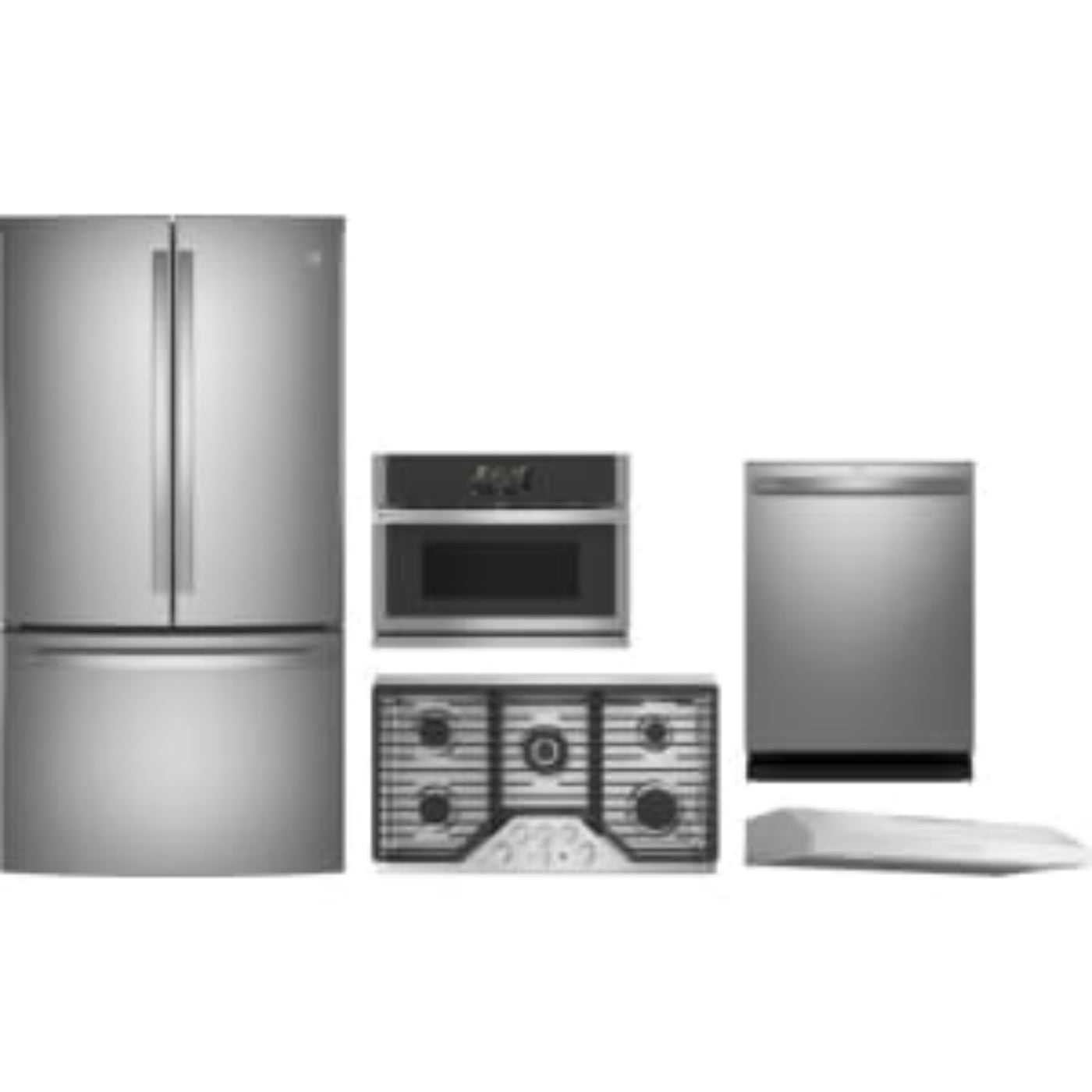 GE Appliances Profile 5-Piece Package 36 Counter-Depth French-Door and Gas Cooktop and 27 Single Electric Smart Wall Oven and 24 Integrated Smart Dishwasher and 36 Under Cabinet Smart Range Hood - PDT715SYVFS