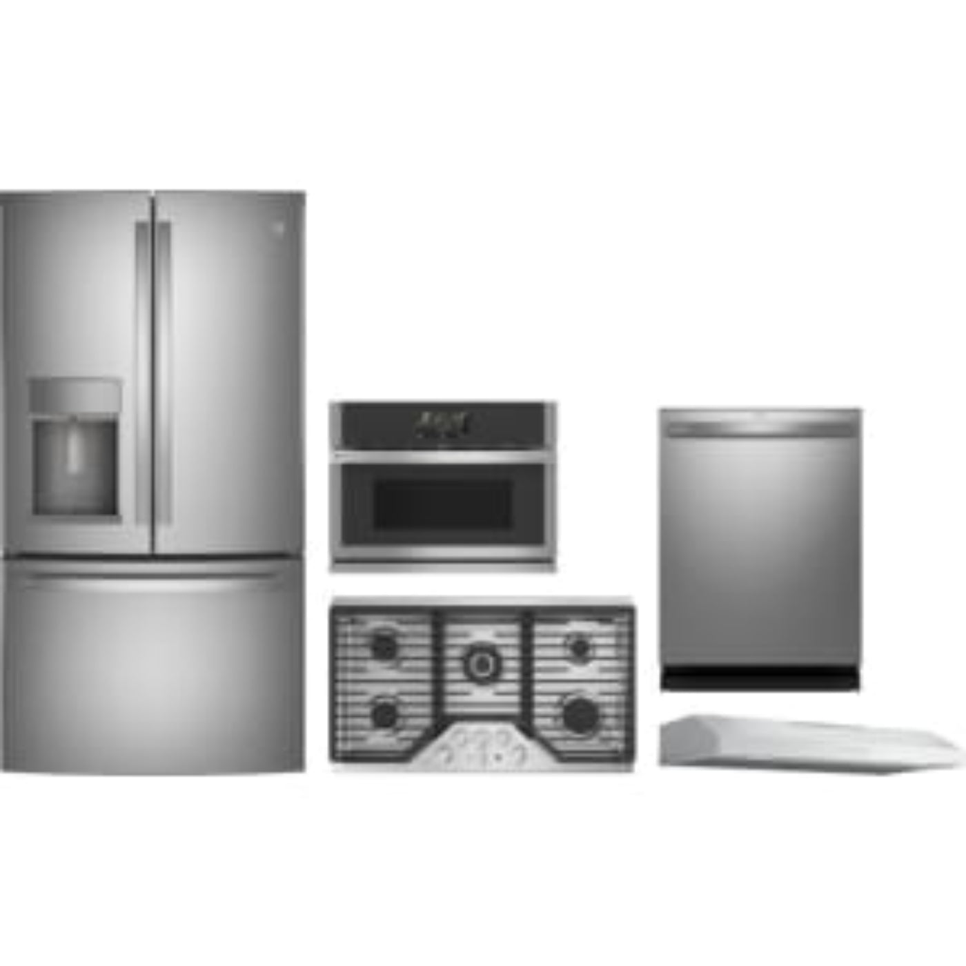 GE Appliances Profile 5-Piece Package 36 Counter-Depth French-Door and 27 Single Electric Smart Wall Oven and Gas Cooktop and 36 Under Cabinet Smart Range Hood and 24 Integrated Smart Dishwasher - PVX7360SJSS
