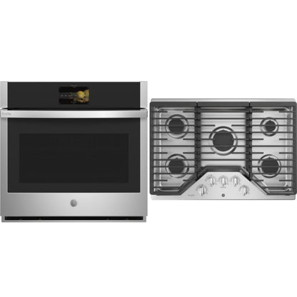 GE Appliances 2-Piece Package Profile 30 Inch Gas Cooktop and Profile 30 Inch Smart Single Wall Oven - PGP7030SLSS