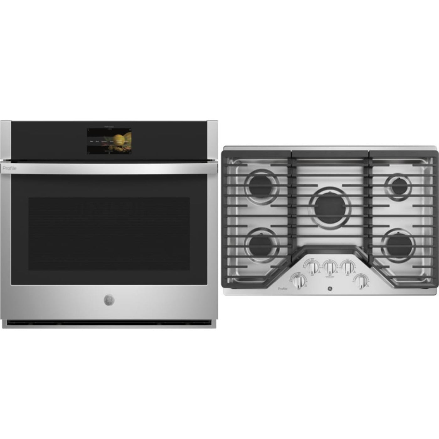 GE Appliances 2-Piece Package Profile 30 Inch Gas Cooktop and Profile 30 Inch Smart Single Wall Oven - PGP7030SLSS