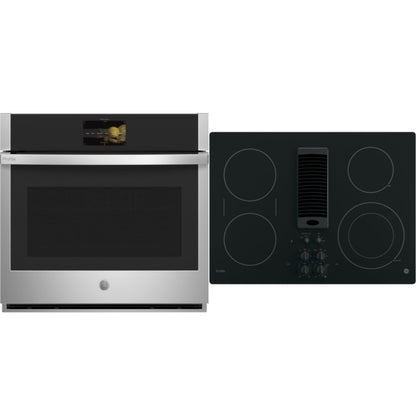GE Appliances 2-Piece Package Profile 30 Inch Electric Cooktop and Profile 30 Inch Smart Single Wall Oven - PP9830DRBB