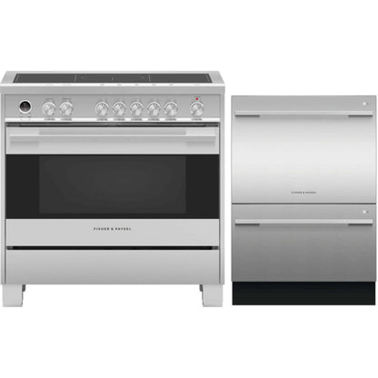 Fisher & Paykel 2-Piece Package & Paykel 36 Inch Induction Range and & Paykel 24 Inch Fully-Integrated Double DishDrawer - OR36SDI6X1
