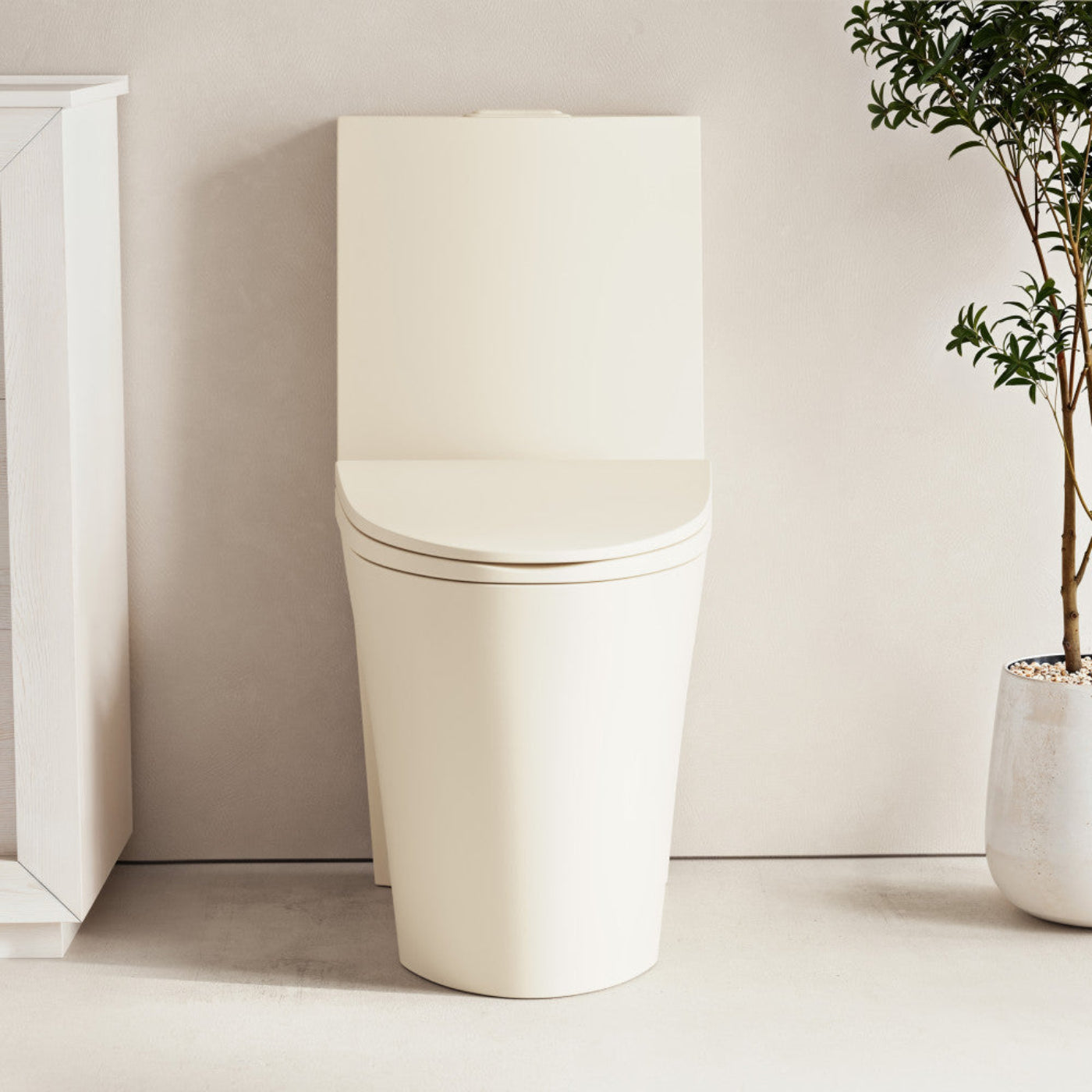 Swiss Madison St. Tropez One-Piece 12" Rough-in 1.1/1.6 GPF Dual Flush Elongated ADA Toilet in Matte Bisque - SM-1T0801BI