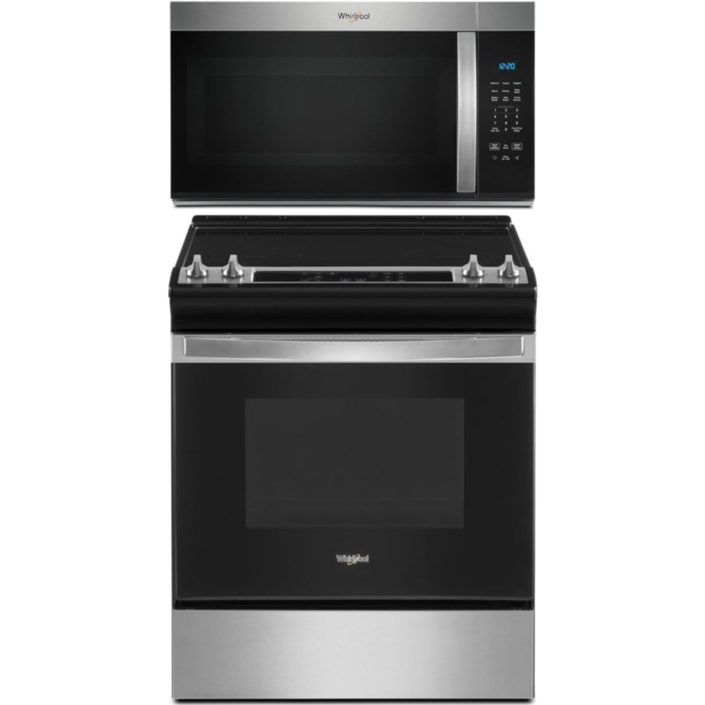 Whirlpool 2-Piece Package 30 Inch Slide-In Electric Range and 1.7 cu. ft. Over-the-Range Microwave Oven - WEE515S0LS