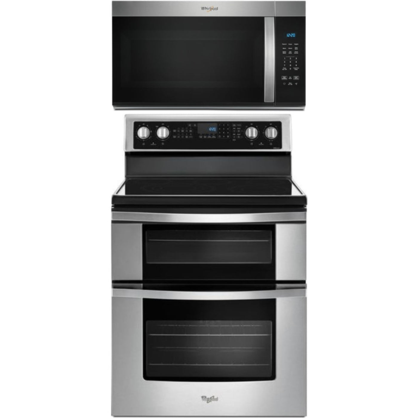 Whirlpool 2-Piece Package 30 Inch Electric Range and 1.7 cu. ft. Over-the-Range Microwave Oven - WGE745C0FS