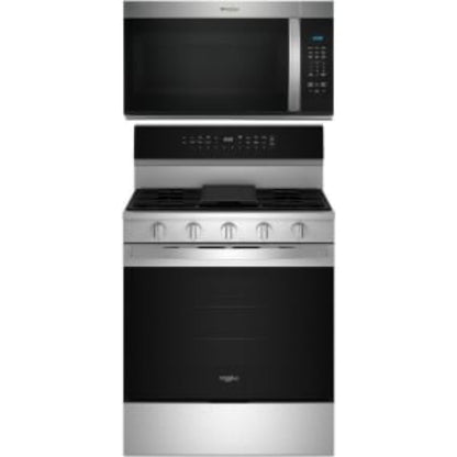 Whirlpool 2-Piece Package 30 Inch Freestanding Gas Smart Range and WMMS3130RS 1.7 cu. ft. Over-the-Range Microwave Oven - WFGS7530RZ