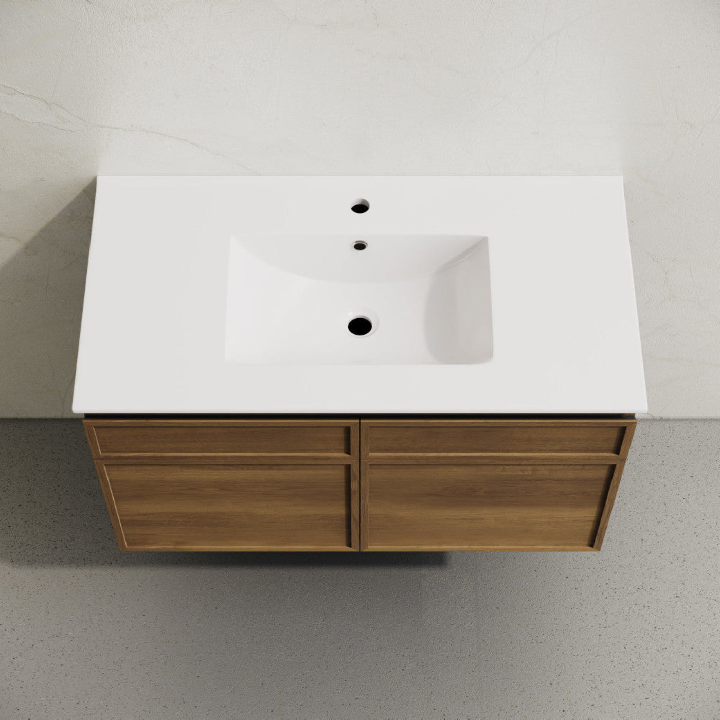 Swiss Madison St. Tropez 36" Wall-Mounted Bathroom Vanity in Brown Oak with Sink Top - SM-BV0829BO