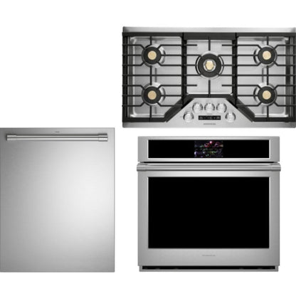 Monogram 3-Piece Package ZGU36ESLSS 36 Inch Gas Smart Cooktop and ZTS90DPSNSS 30 Inch Built-In Electric Smart Single Wall Ove and ZDT925SPNSS 24 Inch Smart Fully Integrated Dishwasher - ZGU36ESLSS