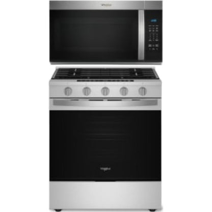 Whirlpool 2-Piece Package 30 Inch Slide-In Gas Smart Range and 1.7 cu. ft. Over-the-Range Microwave Oven - WSGS7530RZ