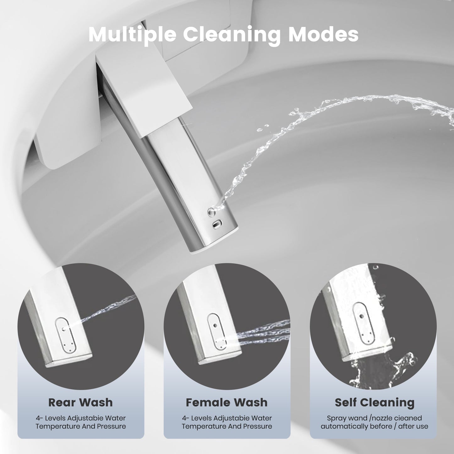 Awoco Smart Toilet with Bidet, Smart Bidet Toilet with Heated Seat, Auto Open Close, Foot Sensor Flush, Warm Water & Dryer, Remote Control, Digital Display, One Piece Toilet with Tank - AWC-ST-T3-MB
