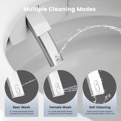 Awoco Smart Toilet with Bidet, Smart Bidet Toilet with Heated Seat, Auto Open Close, Foot Sensor Flush, Warm Water & Dryer, Remote Control, Digital Display, One Piece Toilet with Tank - AWC-ST-T3-MB