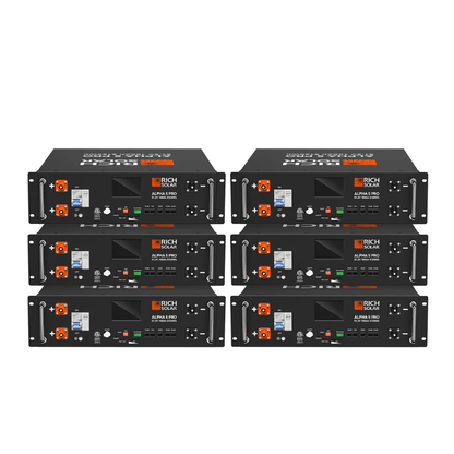 Rich Solar ALPHA 5 PRO Server Rack Battery | 51.2V 100Ah LiFePO4 Battery | 7,000 Lifetime Cycles | 10 Year Warranty | UL1973, UL9540A Certified