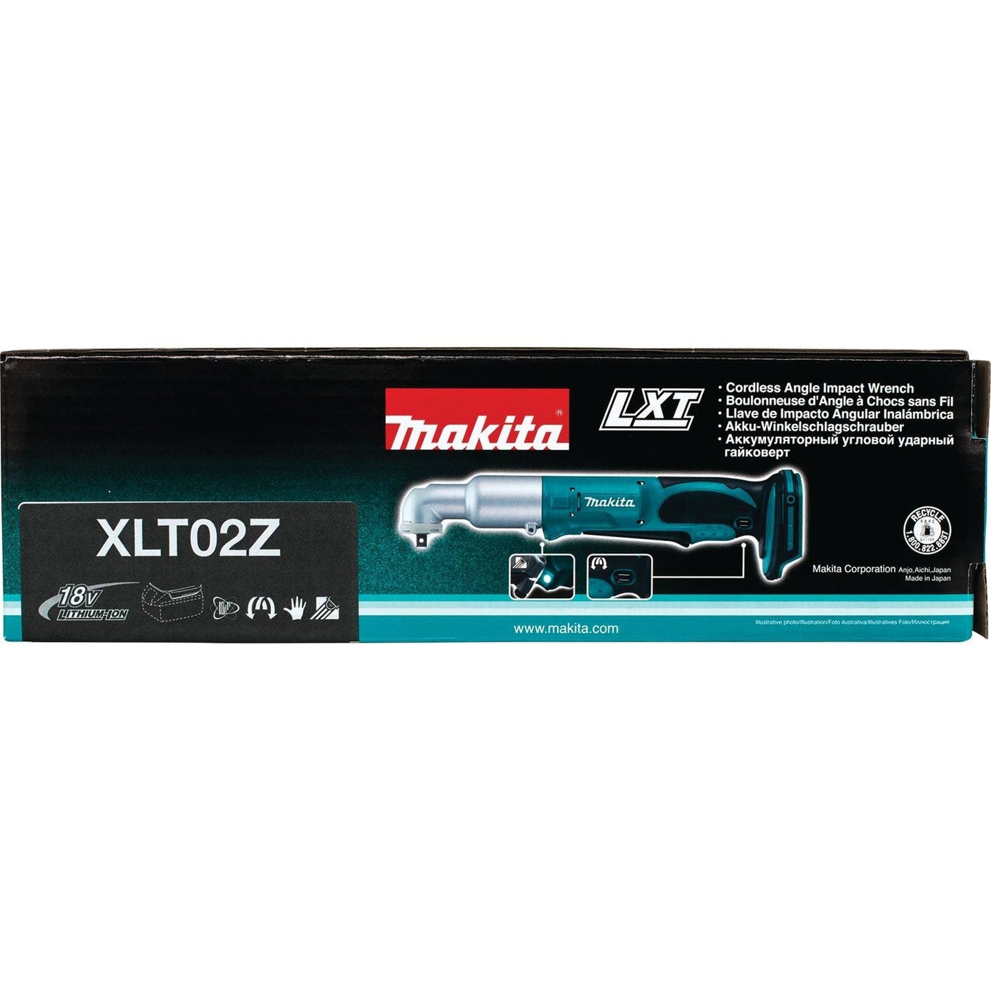 Makita XLT02Z - 18V LXT Lithium-Ion Cordless 3/8" Sq. Drive Angle Impact Wrench (Bare Tool) - XLT02Z