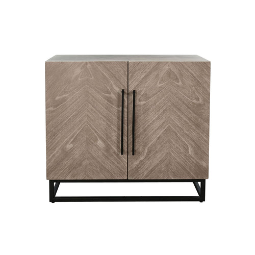 Sunny Designs Wood Accent Cabinet With Chevron Doors And Metal Base - Wheat - 2198WE