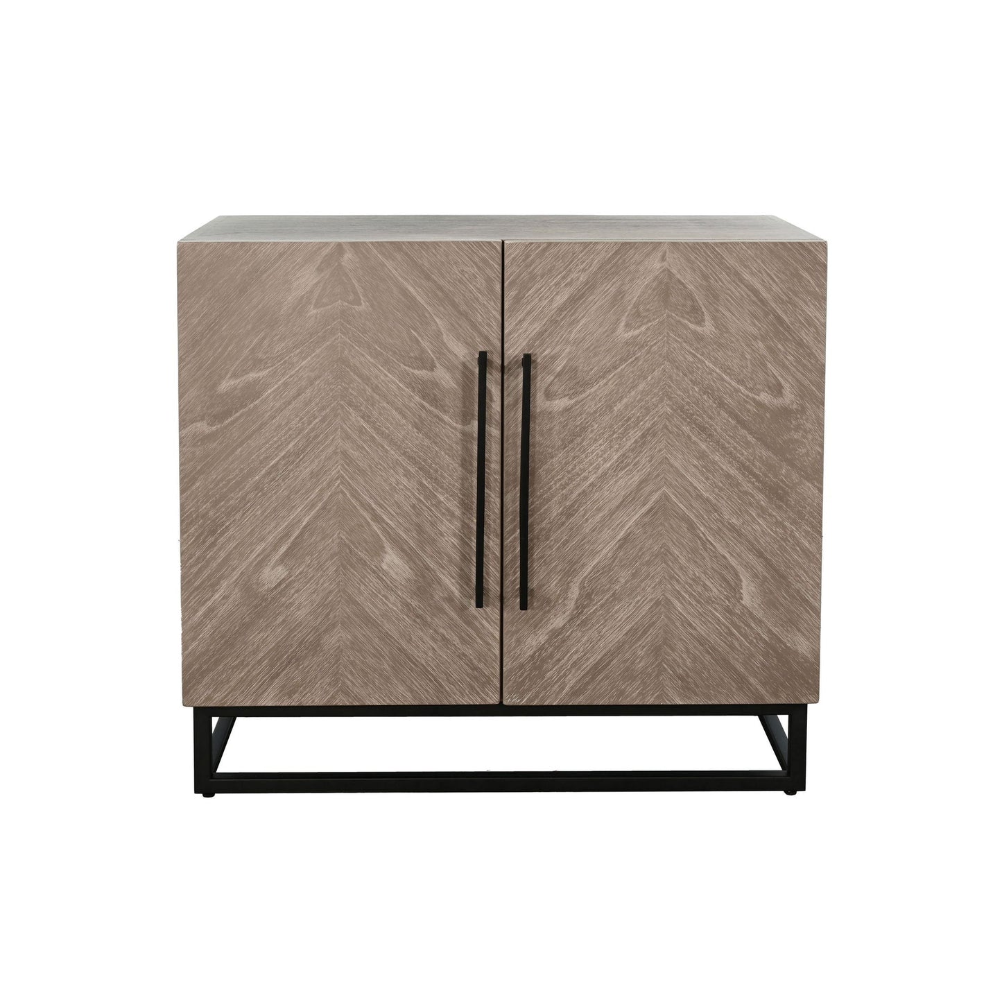 Sunny Designs Wood Accent Cabinet With Chevron Doors And Metal Base - Wheat - 2198WE
