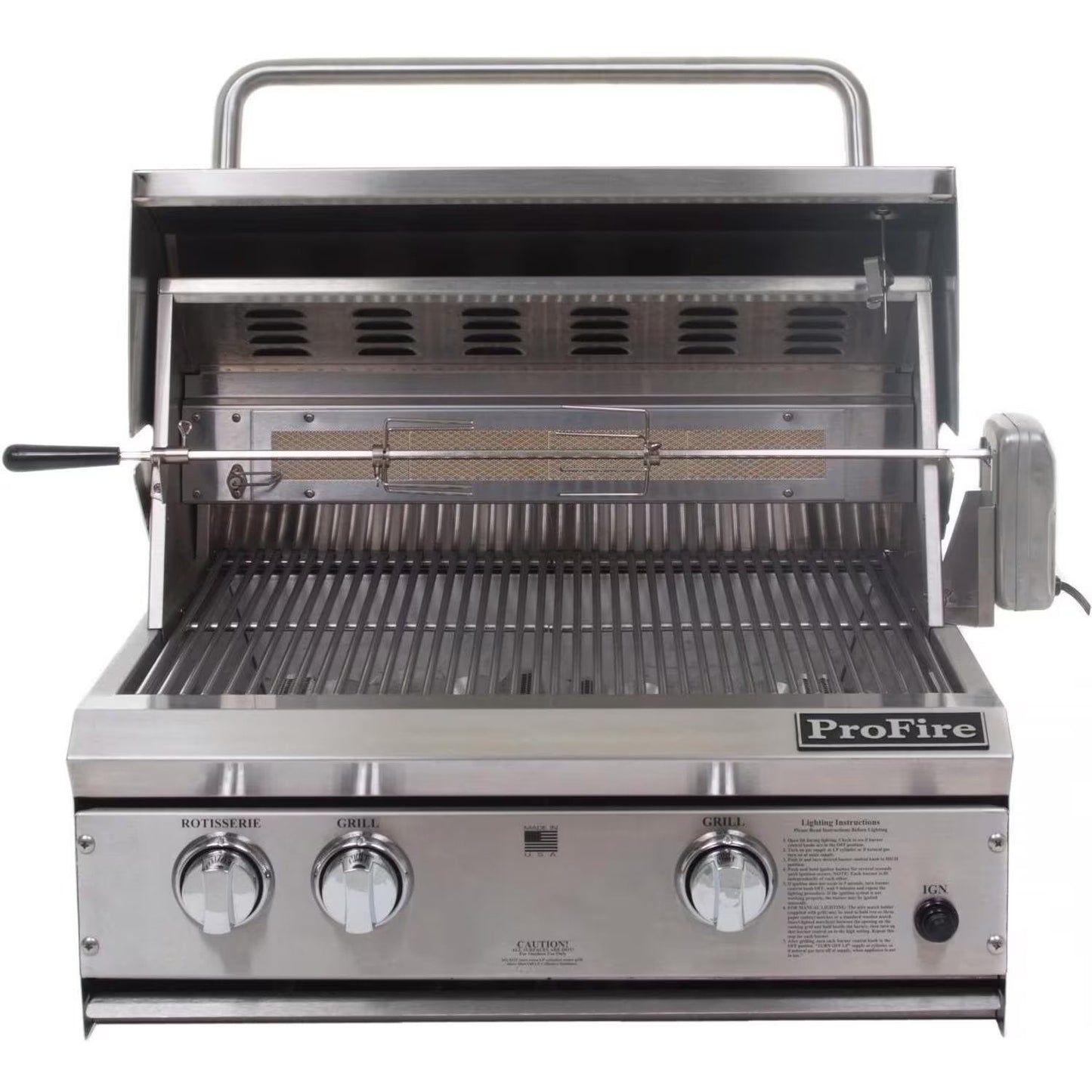 ProFire Professional Series 27-Inch Built-In Gas Grill With Rotisserie - PF27R-P