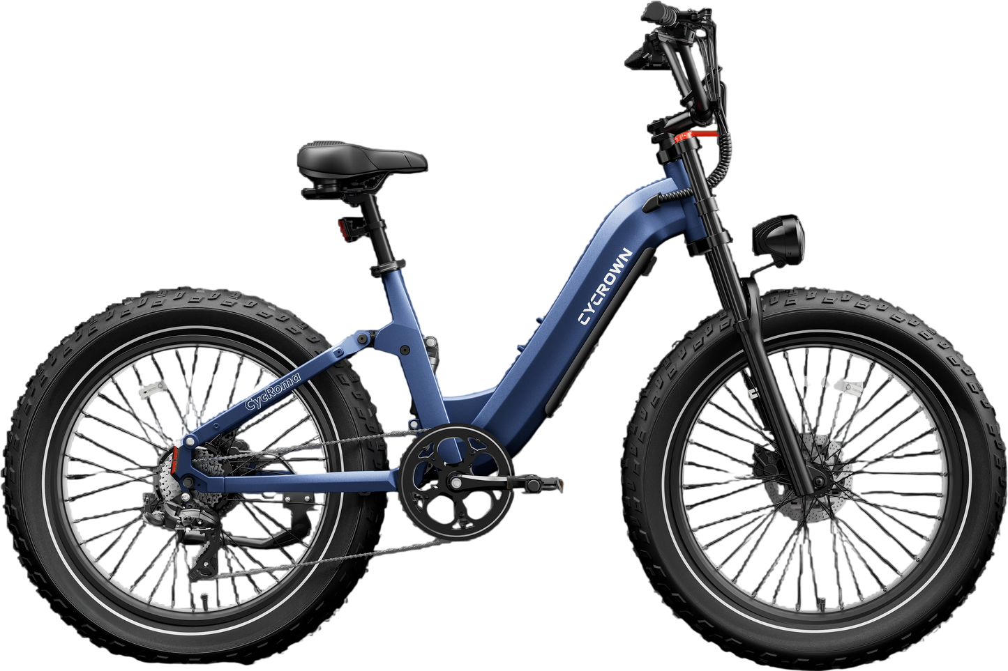 Samson Cycrown Roma ST Electric Bike All-Terrain Step-Through Frame 1500W 28 MPH 90 Mile Range 48V New - ROMA-ST-INDIGO-BLUE