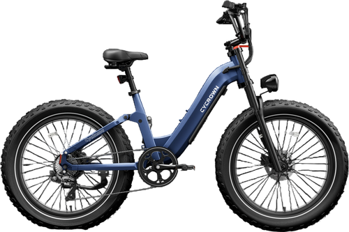 Samson Cycrown Roma ST Electric Bike All-Terrain Step-Through Frame 1500W 28 MPH 90 Mile Range 48V New - ROMA-ST-INDIGO-BLUE