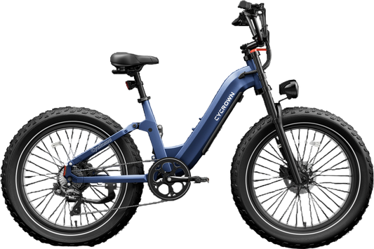 Samson Cycrown Roma ST Electric Bike All-Terrain Step-Through Frame 1500W 28 MPH 90 Mile Range 48V New - ROMA-ST-INDIGO-BLUE