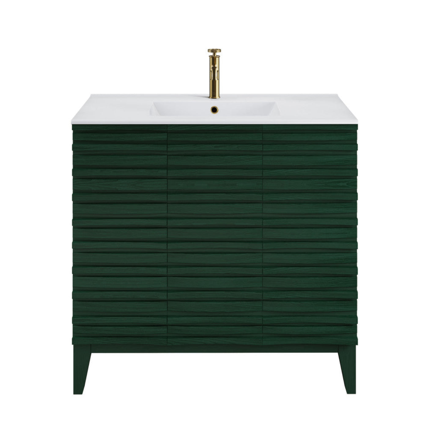 Swiss Madison Cascade 36" Freestanding Bathroom Vanity in Green Oak with Sink Top - SM-BV471GA