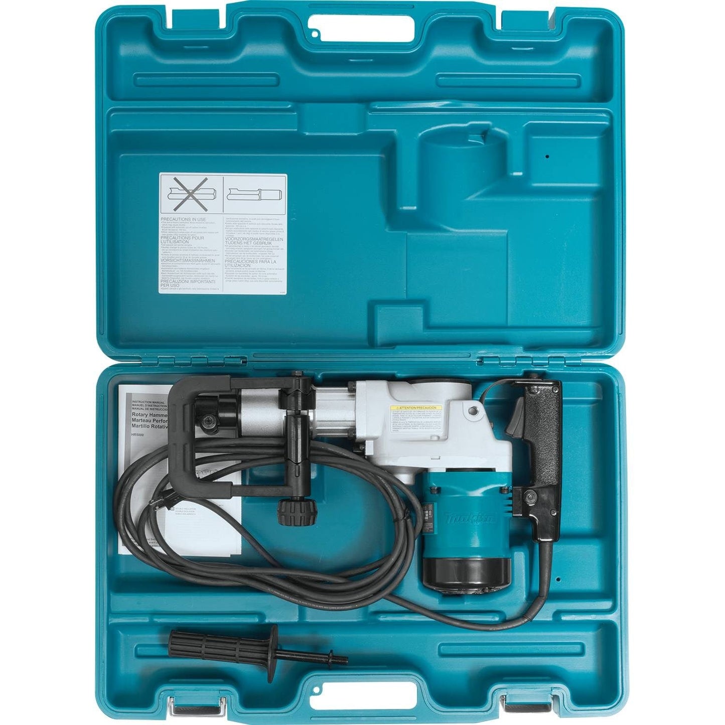Makita (HR5000) 2" Rotary Hammer, Spline, AC/DC, 2-mode, case - HR5000