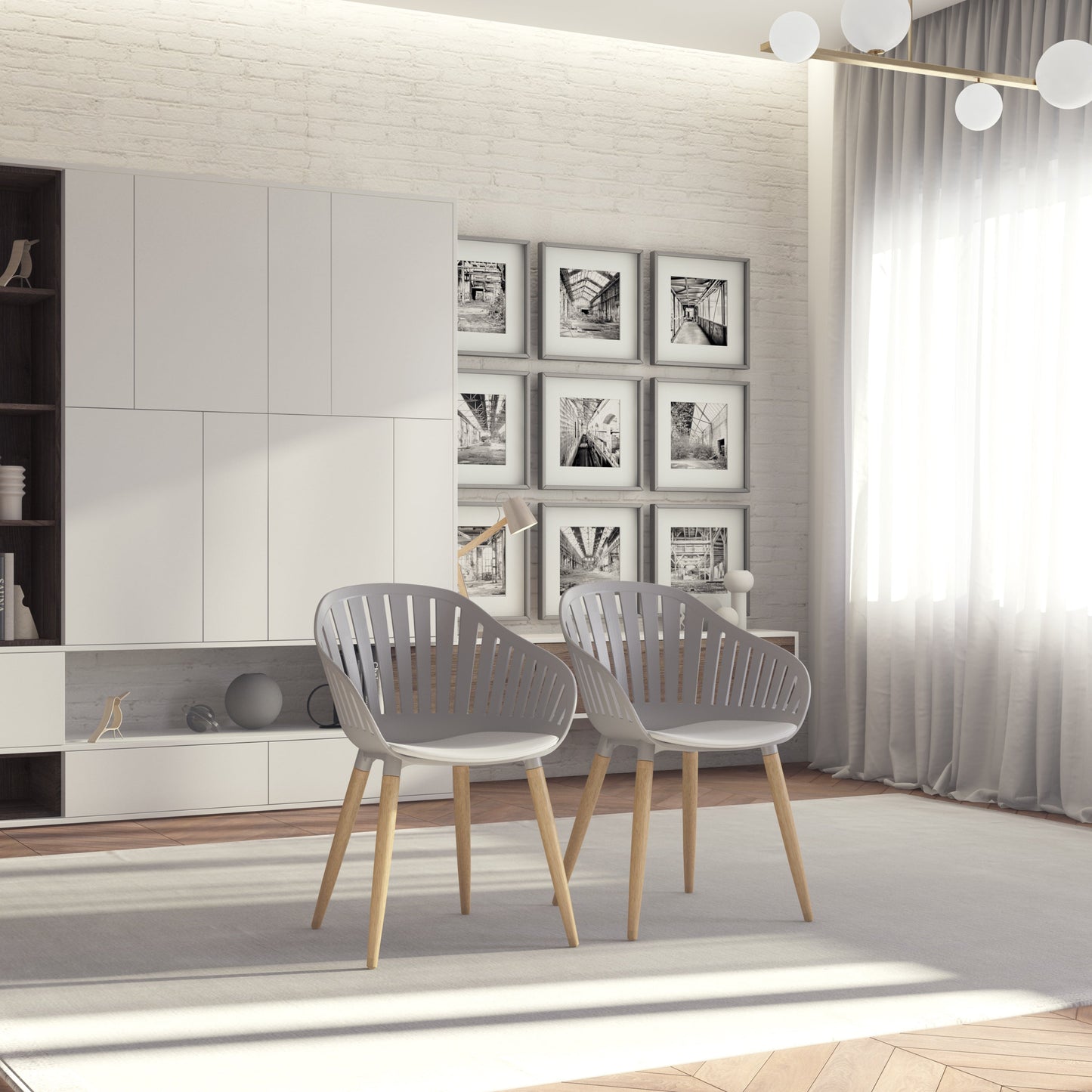 Midtown Concept Cannes White Eucalyptus Indoor Dining Chair - 4PC - SC CANNES GR_WH PAR Price