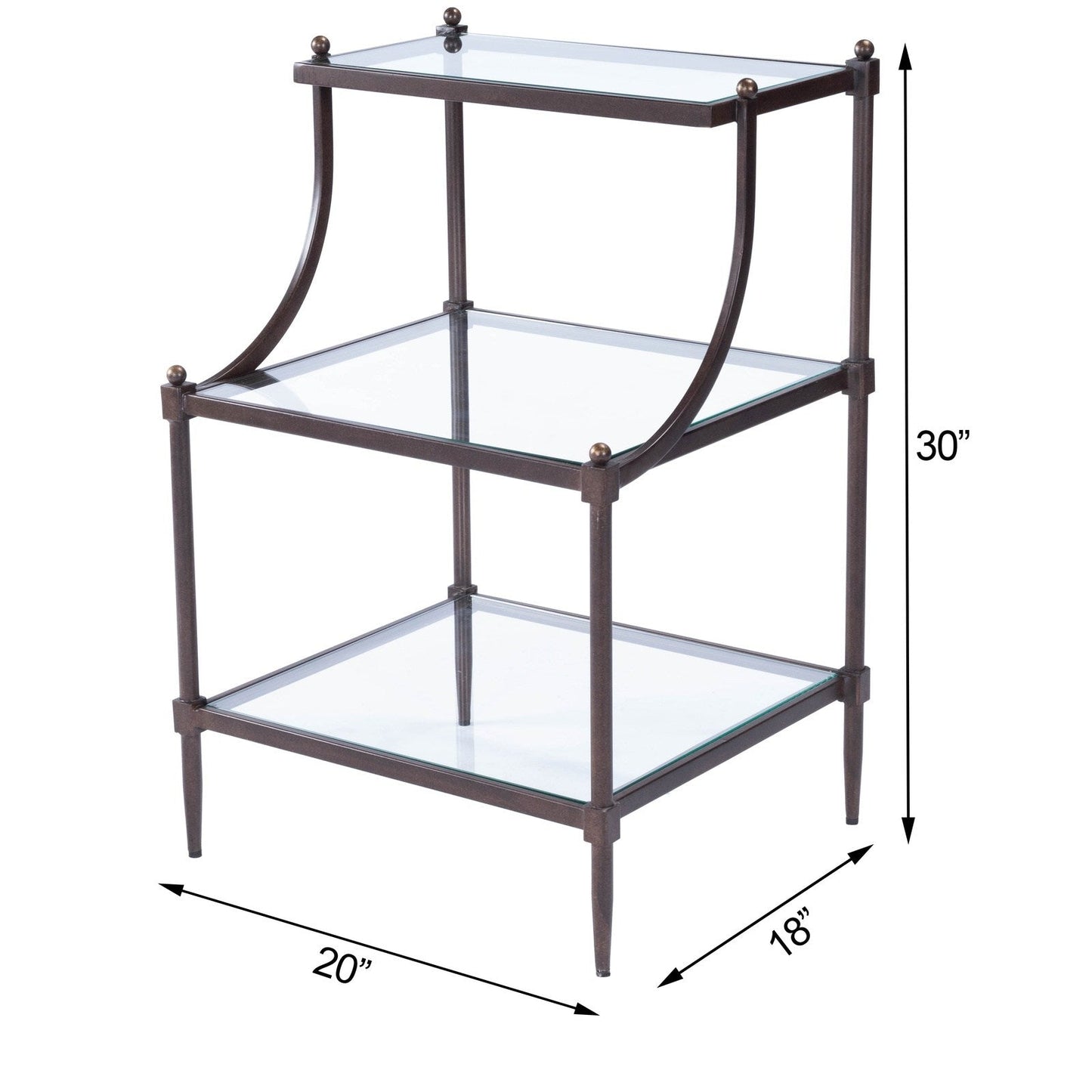 Butler Specialty Company Peninsula Metal & Glass Side Table, Bronze -  7015030
