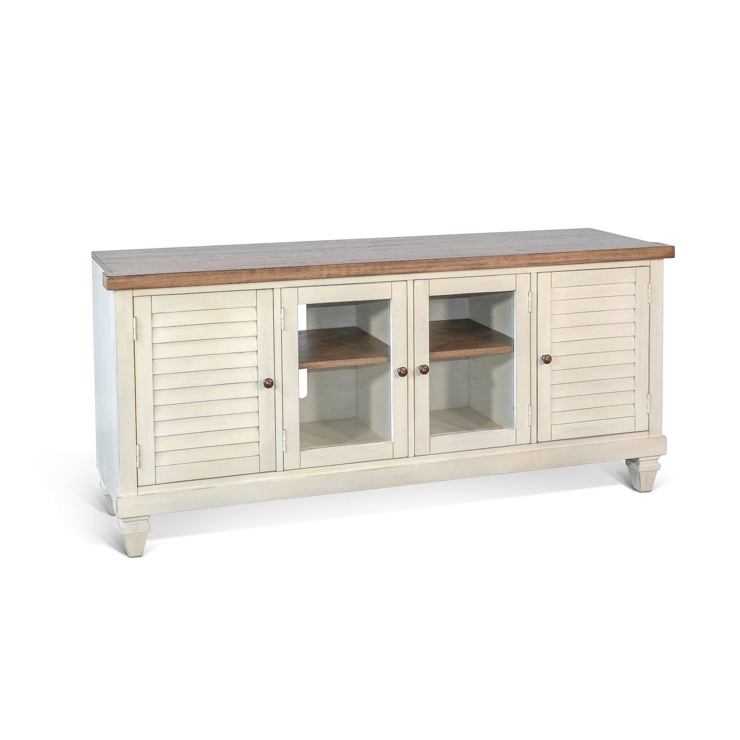 Sunny Designs Pasadena - 72" Media Console - Marble White and Buckskin - 3647MB-72