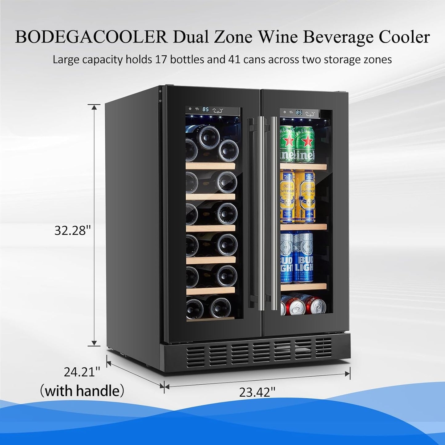 BODEGACOOLER 24 Inch Dual Zone Wine and Beverage Refrigerator