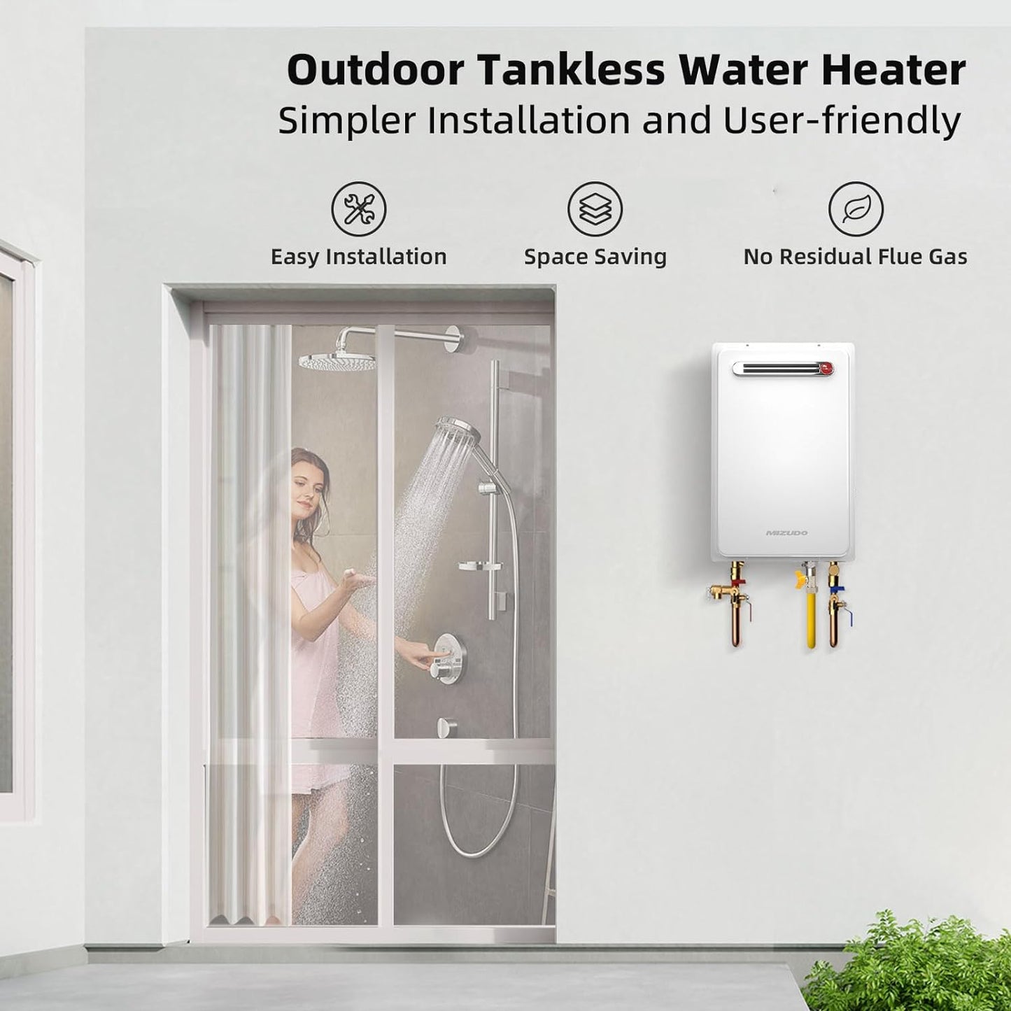 Mizudo CS120S Tankless Water Heater Propane Gas 5.1 GPM 120,000 BTU New - FDG-CS120SBW-LP