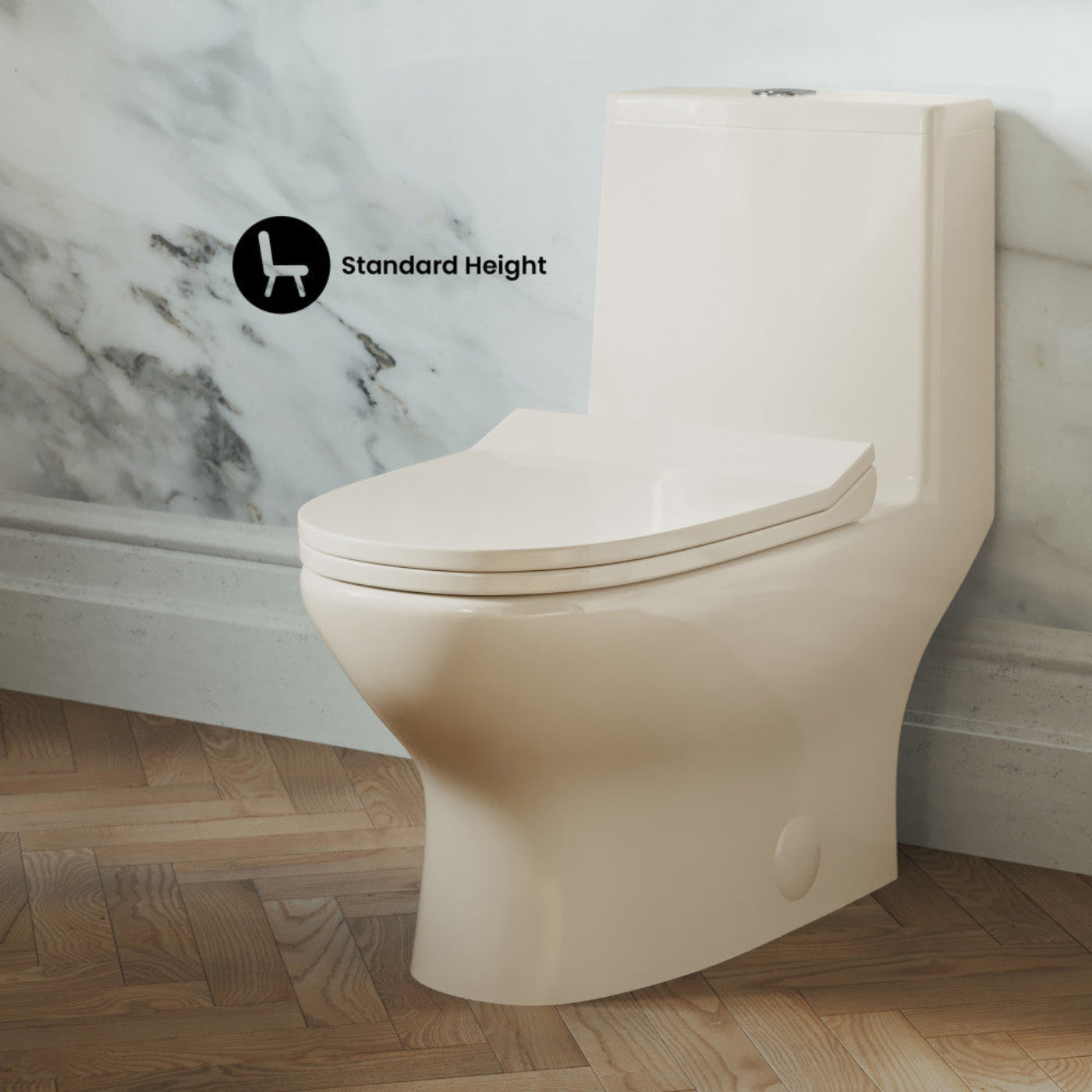 Swiss Madison Ivy One Piece Toilet Dual Vortex Flush 1.1/1.6 gpf in Bisque - SM-1T112BQ