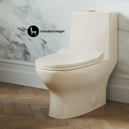 Swiss Madison Ivy One Piece Toilet Dual Vortex Flush 1.1/1.6 gpf in Bisque - SM-1T112BQ
