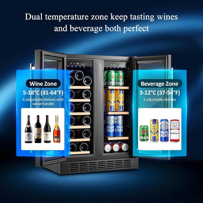 BODEGACOOLER 24 Inch Dual Zone Wine and Beverage Refrigerator