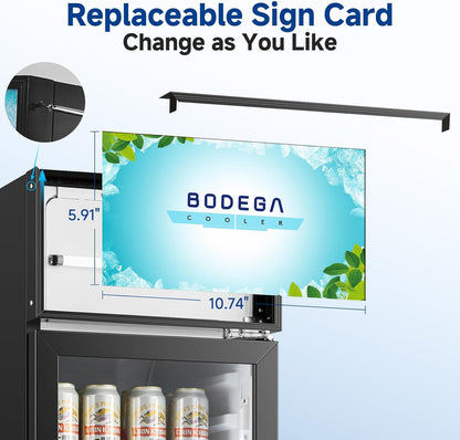 BODEGACOOLER 6.34 Cu.ft Commercial Refrigerator with Glass Door
