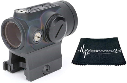 Holosun Circle Dot/QD/Titanium with included Wearable4U Lens Cleaning Towel Bundle - HE530G-RD_Towel