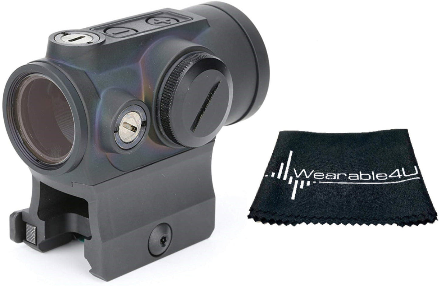 Holosun Circle Dot/QD/Titanium with included Wearable4U Lens Cleaning Towel Bundle - HE530G-RD_Towel