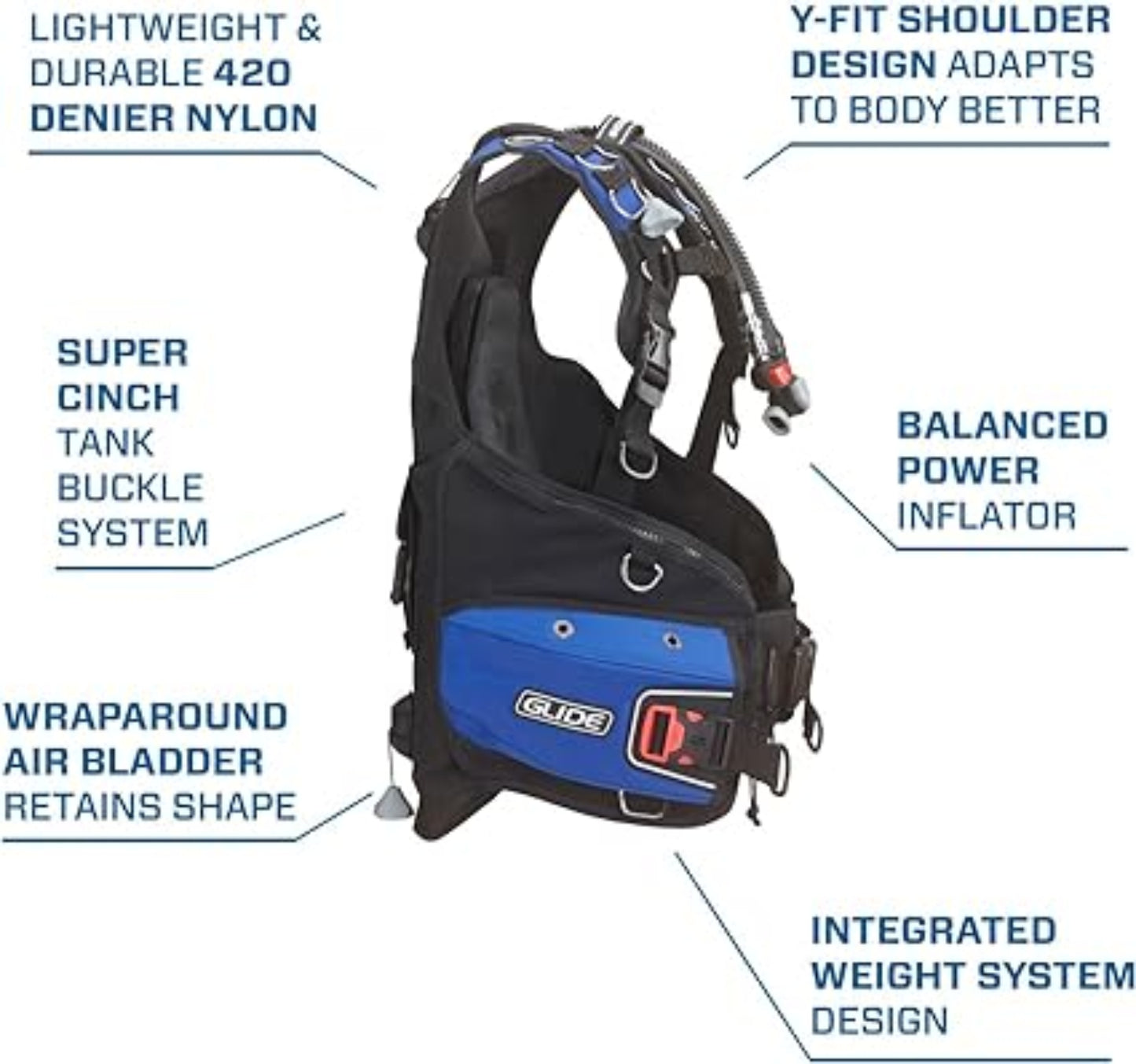 Scubapro Glide 2023 BCD w/ Balanced Power Inflator - BCD407 01-XS