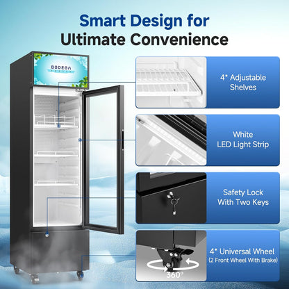 BODEGACOOLER 6.34 Cu.ft Commercial Refrigerator with Glass Door