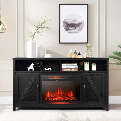 Tangkula Electric Fireplace TV Stand, 59 Inches TV Console - HV10083CF+FP10047US