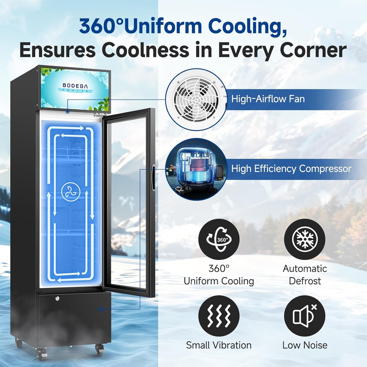BODEGACOOLER 6.34 Cu.ft Commercial Refrigerator with Glass Door