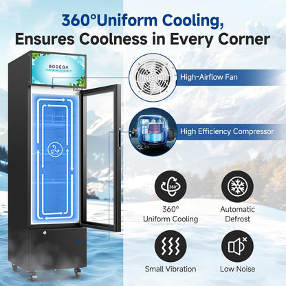 BODEGACOOLER 6.34 Cu.ft Commercial Refrigerator with Glass Door