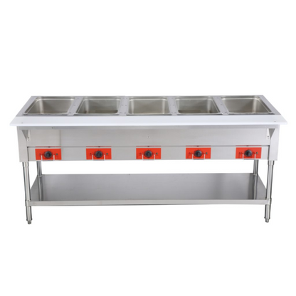 Chef AAA -, Commercial 72" Electric Steam Table with Cutting Board and Under-Shelf -  FW-CN-0005-F
