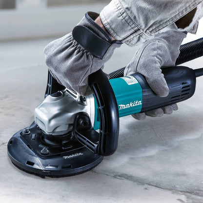 Makita PC5010CX1 - 5" SJSII Compact Concrete Planer, 12 AMP, 4,000 - 9,000 RPM, var. spd., no lock-off, lock-on, dust extraction shroud, diamond cup wheel - PC5010CX1