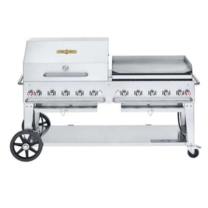 Crown Verity 72" Mobile BBQ Grill with Dome and Pro Griddle Package - Liquid Propane -  CV-MCB-72RGP-LP