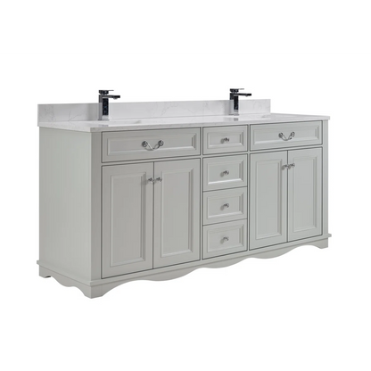 72" Solid Wood Sink Vanity With 1' Artificial Stone Top