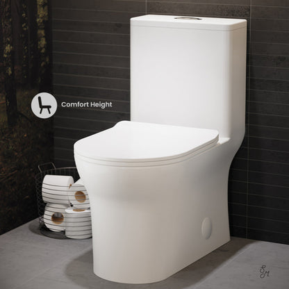 Swiss Madison Burdon One Piece Square Toilet Dual Flush 1.1/1.6 gpf (6-Pack) - SM-1T111-6