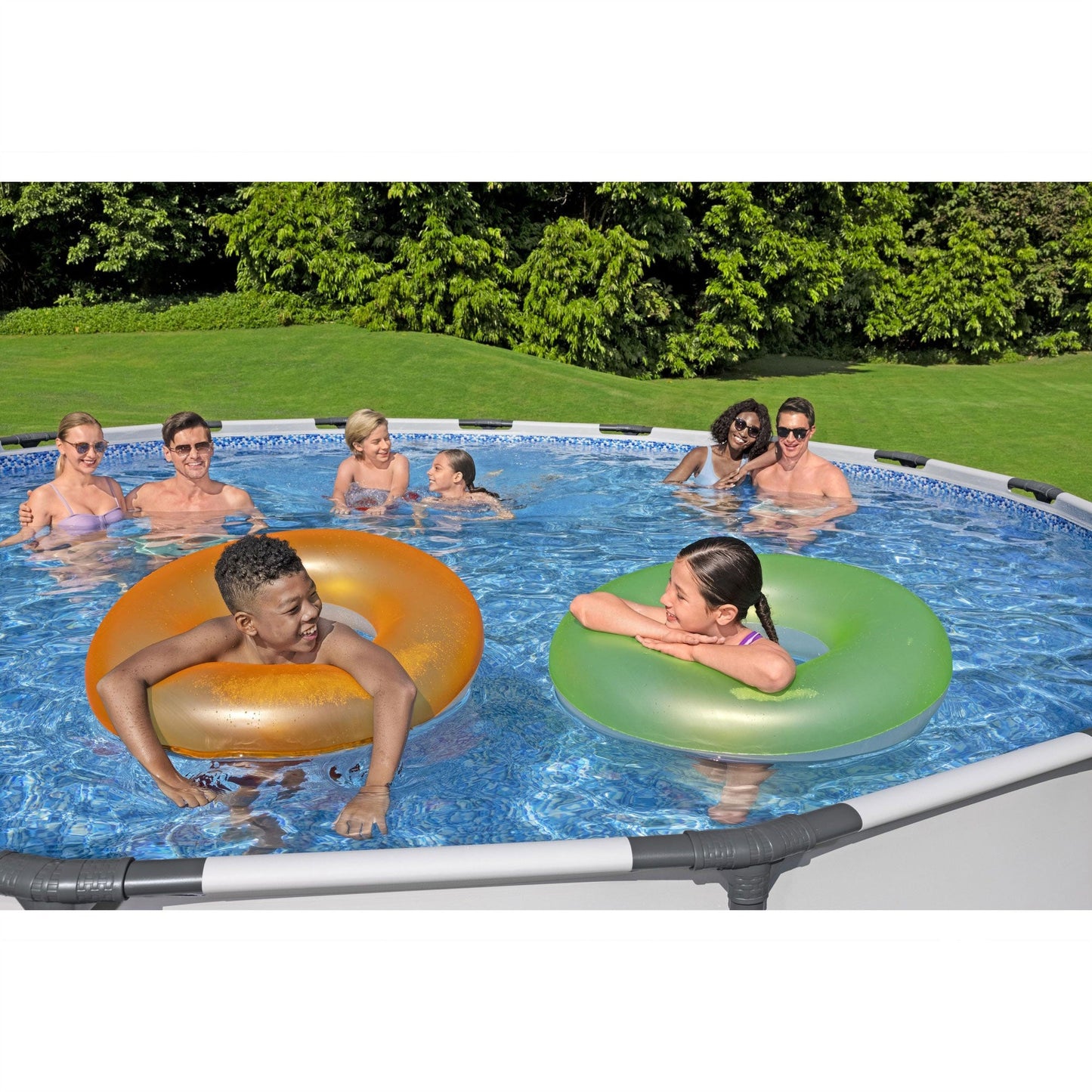 Summer Waves Bestway Steel Pro 18'x48" Frame Swimming Pool Set w/ Filter Pump & Ladder  - 126670