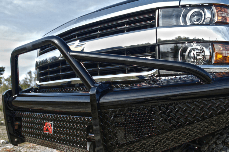 Fab Fours CH20-S4962-1 Chevy Silverado 2500/3500 2020-2023 Black Steel Front Bumper Pre-Runner Guard Sensor