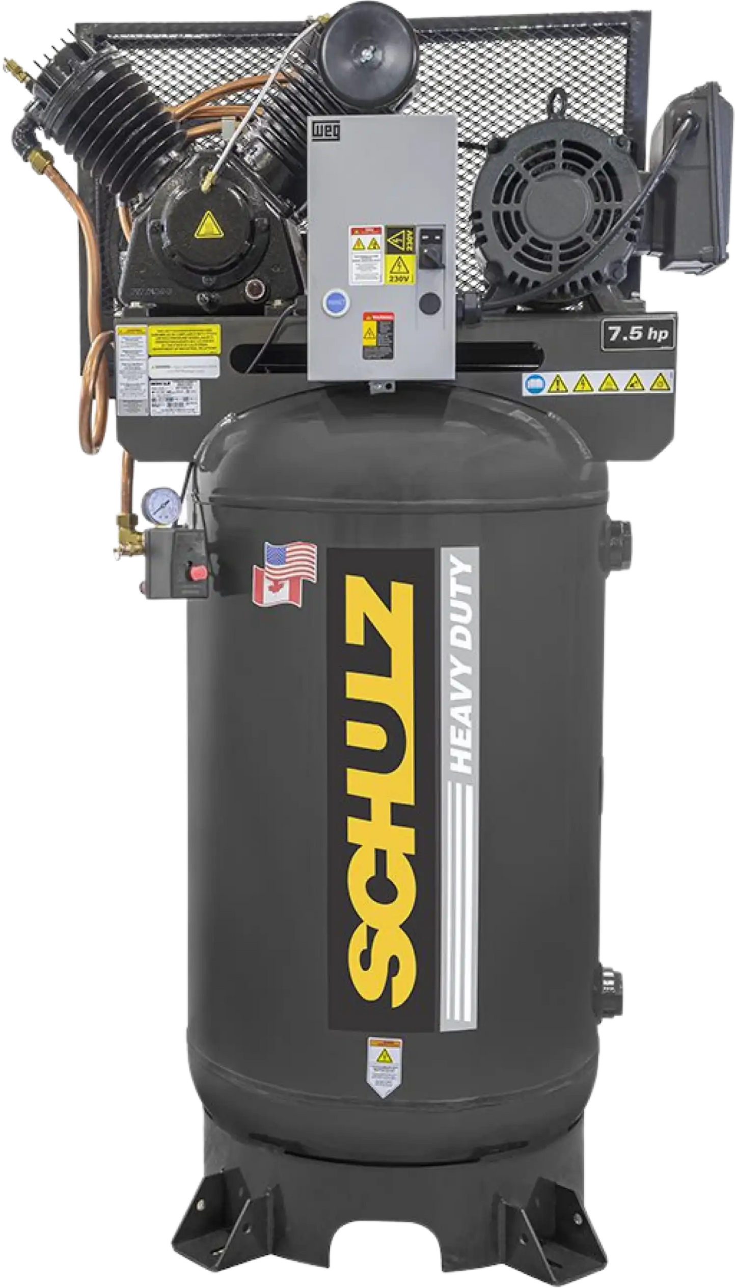 Schulz V-Series Air Compressor 7.5 HP 80 gal. 2-Stage 230V 1-Phase Vertical - 932.9341-0